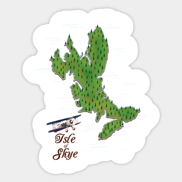 Isle of Skye map Sticker by nickemporium1